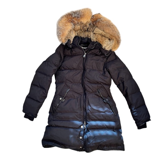 Pajar Canada goose black down fur hood women’s winter long parka jacket Sz S - Picture 2 of 10
